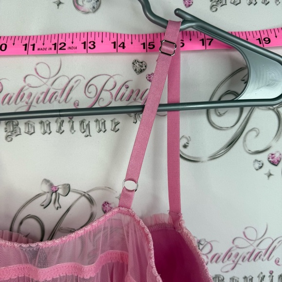 Victoria's Secret sexy little things Pink Rhinestone-Babydoll Chemise Satin Bow - Picture 8 of 15